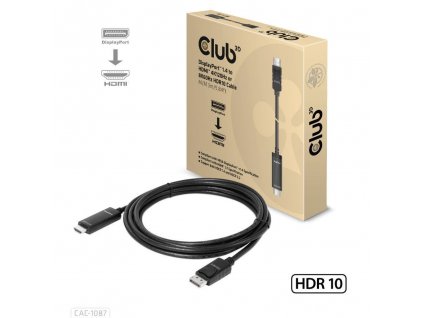 Club3D kábel DP 1.4 na HDMI, 4K120Hz alebo 8K60Hz HDR10, M/M, 3 m CAC-1087 Club 3D
