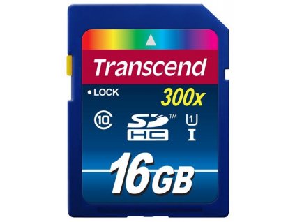TRANSCEND SDHC Premium 16GB, Class 10 UHS-I, 300X (45MB/s) TS16GSDU1 Transcend