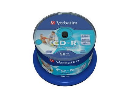 VERBATIM CD-R(50-Pack)Spindle/Inkjet Printable/52x/700MB / Non ID Branded 43438 Verbatim