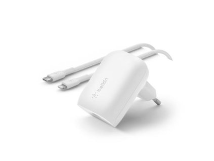 Belkin 30W USB-C Power Delivery PPS nástěnná nabíječka + 1m USB-C na lightning kabel, bílá WCA005vf1MWH-B5