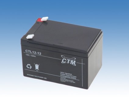 Baterie - CTM CTL 12-12L (12V/12Ah - Faston 250), životnost 10-12let CTL12-12L