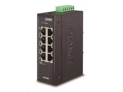 Planet ISW-800T, switch, 8x 10/100Base-TX, ESD, DIN, IP30, -40~75°C