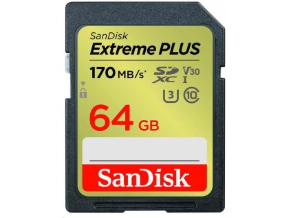 SanDisk Extreme PLUS/SDXC/64GB/170MBps/UHS-I U3 / Class 10 SDSDXW2-064G-GNCIN