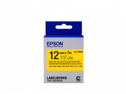 Epson Tape Cartridge LK-4YBVN Vinyl, Black/Yellow 12mm / 7m C53S654042 Epson PS