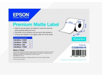 Premium Matte Label Cont.R, 105mmx35m, MOQ 18ks C33S045727 Epson PS