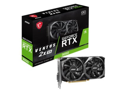 MSI VGA NVIDIA GeForce RTX 3050 VENTUS 2X XS 8G OC, RTX 3050, 8GB GDDR6, 1xDP, 1xHDMI, 1xDVI