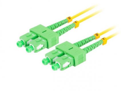 LANBERG optický patch cord SM SC/APC-SC/APC duplex 1m LSZH G657A1 průměr 3mm, barva žlutá FO-SASA-SD11-0010-YE Armac