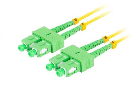 LANBERG optický patch cord SM SC/APC-SC/APC duplex 2m LSZH G657A1 průměr 3mm, barva žlutá FO-SASA-SD11-0020-YE Armac