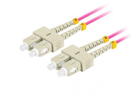 LANBERG optický patch cord MM SC/UPC-SC/UPC duplex 5m LSZH OM4 50/125 průměr 3mm, barva magenta FO-SUSU-MD41-0050-VT Armac