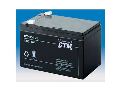 Batéria - CTM CT 12-12L (12V/12Ah - Faston 250), životnosť 5 rokov CT12-12L