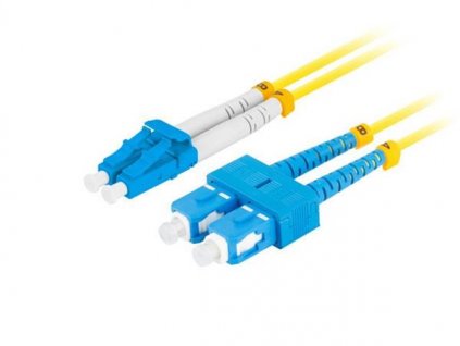 LANBERG optický patch cord SM SC/UPC-LC/UPC duplex 2m LSZH G657A1 průměr 3mm, barva žlutá FO-SULU-SD11-0020-YE Armac