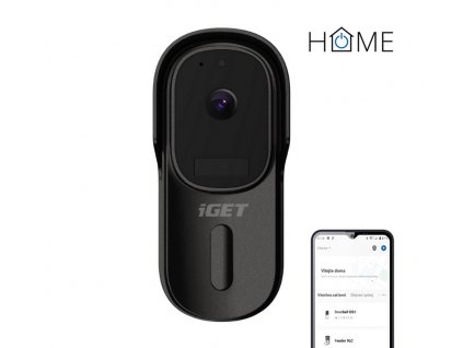 iGET HOME Doorbell DS1 Black - WiFi bateriový videozvonek, FullHD, obousměrný zvuk, CZ aplikace