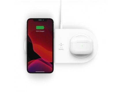 Belkin Duální 15W Bezdrátová plochá nabíječka, bílá WIZ008vfWH