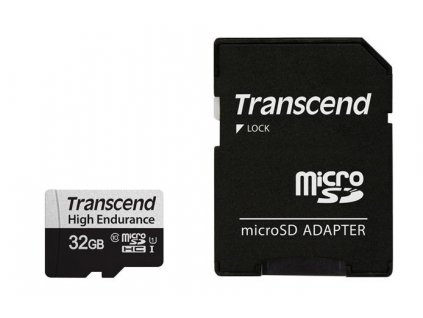 Transcend 32GB microSDXC 350V UHS-I U1 (Class 10) High Endurance paměťová karta, 95MB/s R, 40MB/s W TS32GUSD350V