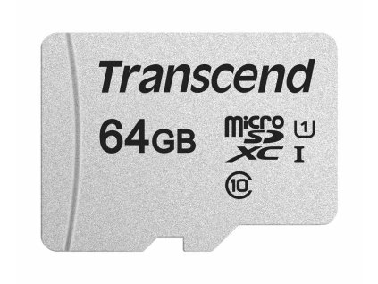 Karta TRANSCEND MicroSDXC 64GB 300S, UHS-I U1 + adaptér TS64GUSD300S-A Transcend