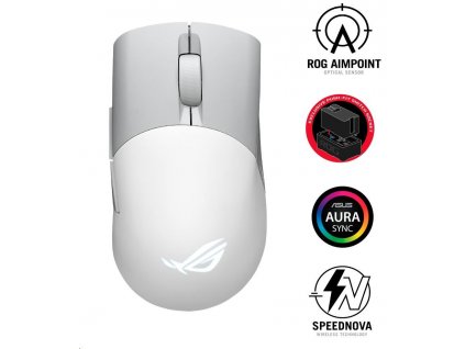 ASUS myš ROG KERIS WIRELESS AIMPOINT WHITE (P709), RGB, Bluetooth, bílá 90MP02V0-BMUA10 Asus
