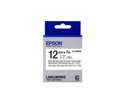 Epson Label Cartridge Vinyl LK-4WBVN Black/White 12mm (7 metres) C53S654041 Epson PS