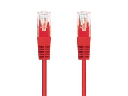 C-TECH Kabel patchcord Cat5e, UTP, červený, 0,5m CB-PP5-05R C-Tech