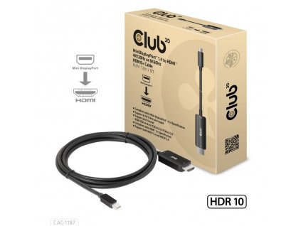 Club3D kabel miniDP 1.4 na HDMI, 4K120Hz nebo 8K60Hz HDR10+, M/M, 1.8m CAC-1187 Club 3D