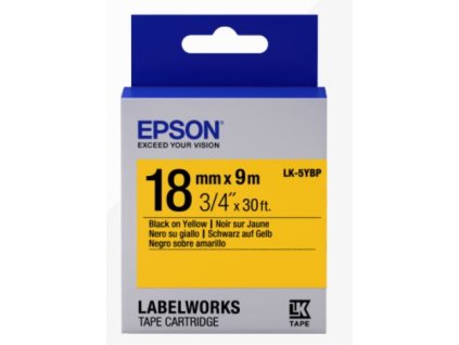 Epson Label Cartridge Pastel LK-5YBP Black/Yellow 18mm (9m) C53S655003 Epson PS