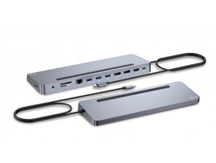 i-tec USB-C Metal Ergonomic 4K 3x Display Docking Station, PD 100W + Charger 100W C31FLAT2PDPRO100W I-Tec