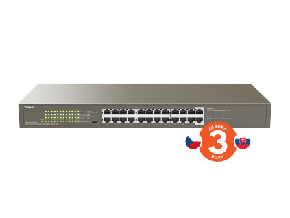 Tenda TEG1124P-24-250W PoE AT Gigabit switch 24x 1Gb/s s PoE 802.3af/at, PoE 225W, Rackmount, VLAN