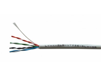 UTP kabel LYNX REELEX AIR, Cat5E, drát, PVC, Eca, šedý, 305m LYNX-SLD-UTP5E-RLX-GR LYNX CS