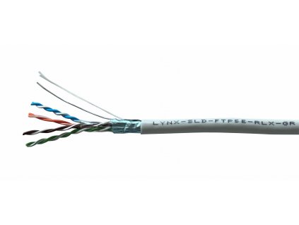 FTP kabel LYNX REELEX AIR, Cat5E, drát, PVC, Eca, šedý, 305m LYNX-SLD-FTP5E-RLX-GR LYNX CS