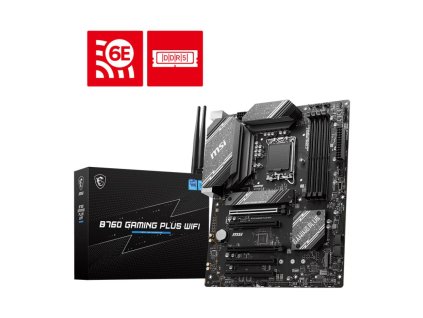 MSI MB Sc LGA1700 B760 GAMING PLUS WIFI, Intel B760, 4xDDR5, 1xDP, 1xHDMI, ATX