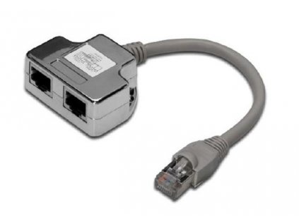 Digitus CAT 5e, 2x 1: 1, propojovací adaptér, stíněný 2x RJ45-zásuvka na 1x RJ45-Plug, délka 0,19 m AT-AG CX2