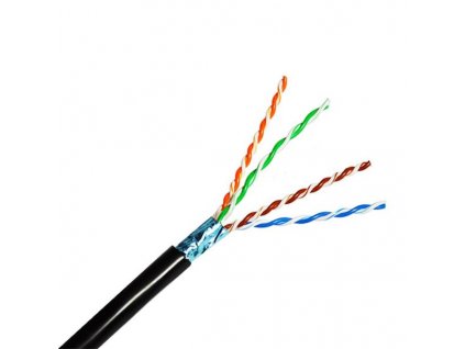 OPTIX kábel FTP, Cat5E, drôt, -40 - 70°C Outdoor premium, box 305m - čierny 0144 CNS Network