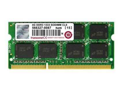 SODIMM DDR3 4GB 1333MHz TRANSCEND JetRam™, 256Mx8 CL9 JM1333KSN-4G Transcend
