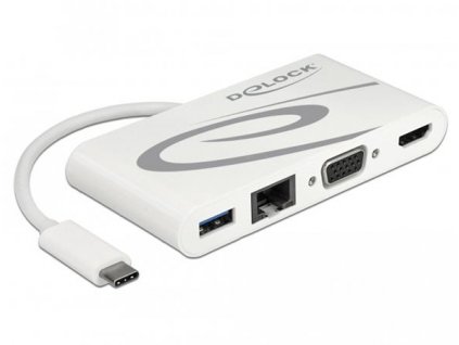 Delock USB Type-C™ 3.1 Dokovací stanice HDMI 4K 30 Hz + VGA + LAN + USB PD 87731 DeLock