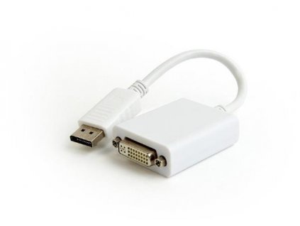 Gembird adaptér DisplayPort 1.2 (M) na Dual Link DVI (F) 0.1m kábel, biely A-DPM-DVIF-03-W