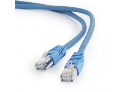 Gembird patch kábel S/FTP Cat. 6A LSZH, 1 m, modrý PP6A-LSZHCU-B-1M