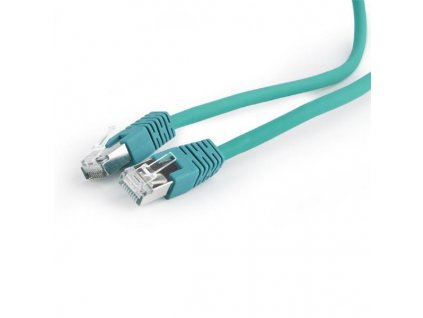Gembird patch kábel S/FTP Cat. 6A LSZH, 1 m, zelený PP6A-LSZHCU-G-1M