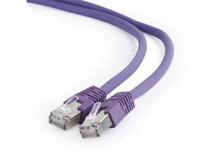Gembird patch kábel S/FTP Cat. 6A LSZH, 1 m, fialový PP6A-LSZHCU-V-1M