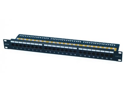 Patch panel 24port Cat6, UTP, blok 110, 1U, čierny W93866 CNS Network