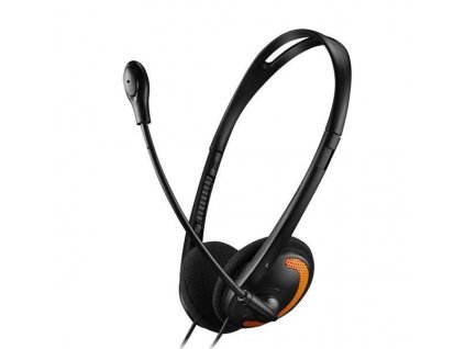Canyon HS-01, PC Headset, 2 x 3.5mm mini-jack, slúchadla s mikrofónom, ovládanie na kábli, 1.8m, čierno - oranžové CNS-CHS01BO