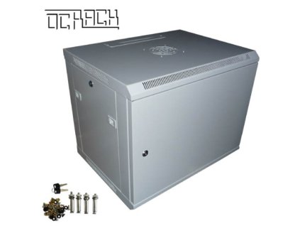 19" OCRACK OCC-15U-4P dátový rozvádzač nástenný 15U/450mm plechové dvere 9344 CNS Network