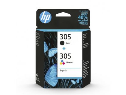 HP 305 2-Pack Tri-color/Black Original Ink Cartridge 6ZD17AE