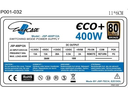 Eurocase ECO+ 400W 80+ BRONZE ECO400