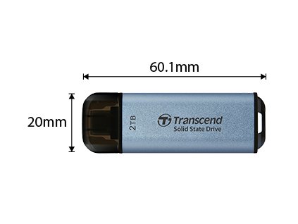Transcend ESD300C 1TB, External SSD, USB 10Gbps, Type C/A TS1TESD300C