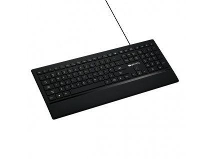 Canyon CNS-HKB6-CS multimediálna klávesnica, USB, 124 kláves, modro LED podsv., pogum. povrch, štíhla, čierna, SK/CZ