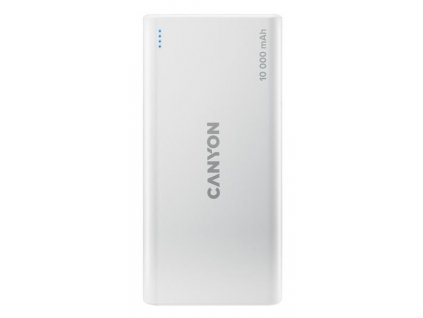 Canyon PB-108 Powerbank, Li-Pol, 10.000 mAh, Vstup: 1x Micro-USB, 1x Lightning, Výstup: 2x USB-A, biela CNE-CPB1008W