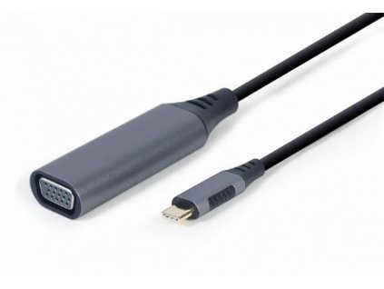 Gembird adaptér USB-C (M) na VGA (F), 0.15m kábel, šedý A-USB3C-VGA-01