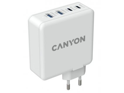 Canyon CND-CHA100W01 ultravýkonná vysokorýchlostná nabíjačka do steny 2xUSB-C, 100W PD, 2 xUSB-A, 30W QC, biela