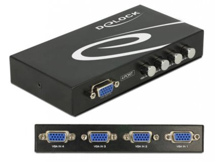 Delock VGA Switch 4-portový, manuální, obousměrný 87635 DeLock