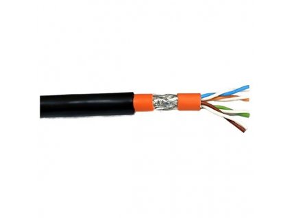 Goobay kabel (PiMF) S/FTP, CAT7, AWG23, 1200Mhz, 10GBase-T, drôt, čierny, medený, vonkajší, UV odolný, 100m 99733100-CPR KELine