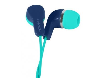 Canyon EPM-02, slúchadlá do uší, pre smartfóny, integrovaný mikrofón a ovládanie, zeleno-modré CNS-CEPM02GBL